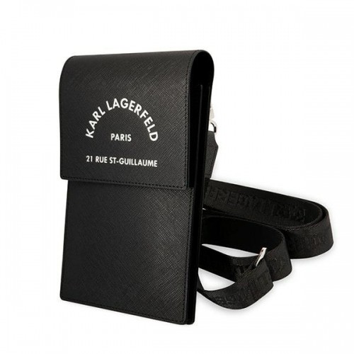 Karl Lagerfeld Saffiano Rue Saint Guillaume Wallet Phone Bag Black image 1
