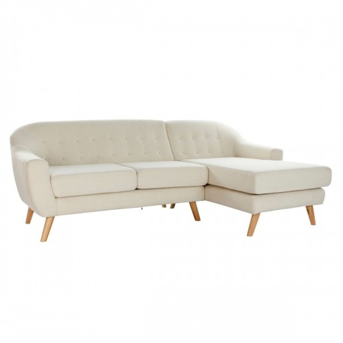 Dīvāns ‘Chaise Longue’ DKD Home Decor Krēmkrāsa Kaučuka koks 226 x 144 x 84 cm image 1