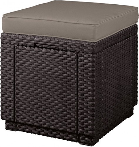 Keter Dārza krēsls/uzglabāšanas kaste Cube ar spilvenu brūns image 1