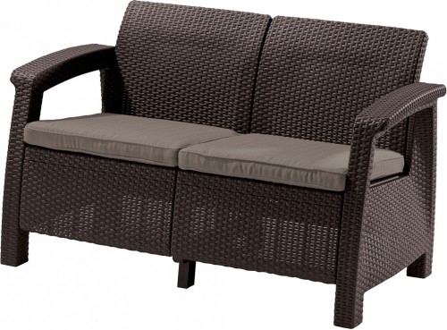 Keter Садовый диван двухместный Corfu Love Seat коричневый image 1