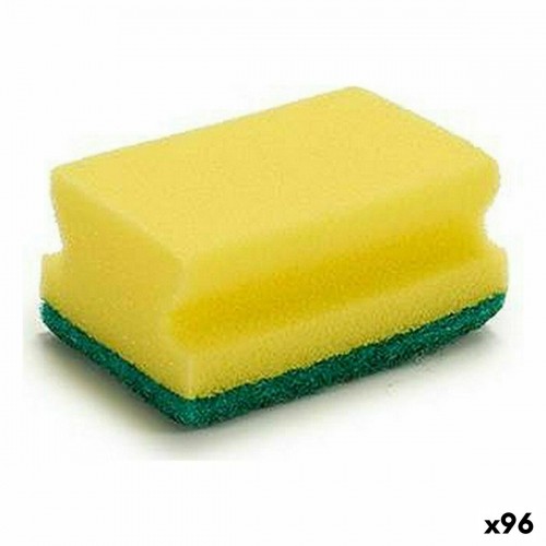 Scourer Yellow Green Synthetic fibre 4 x 9 x 6,5 cm (96 Units) image 1