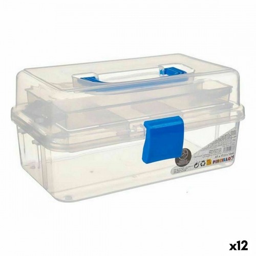 Pincello Daudzfunkcionāla Kaste Zils Caurspīdīgs Plastmasa 27 x 13,5 x 16 cm (12 gb.) image 1