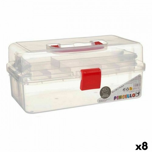 Pincello Универсальная коробка Красный Прозрачный Пластик 33 x 15 x 19,5 cm (8 штук) image 1