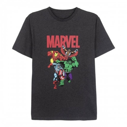 Vīriešu Krekls ar Īsām Piedurknēm Marvel Pelēks Tumši pelēks Odrasle image 1