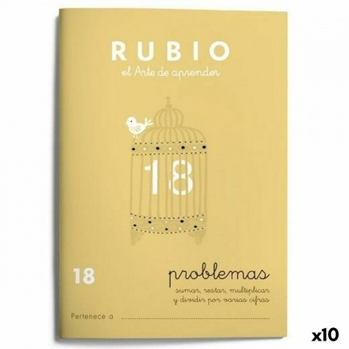 Maths exercise book Rubio Nº 18 A5 Spanish 20 Sheets (10 Units) image 1