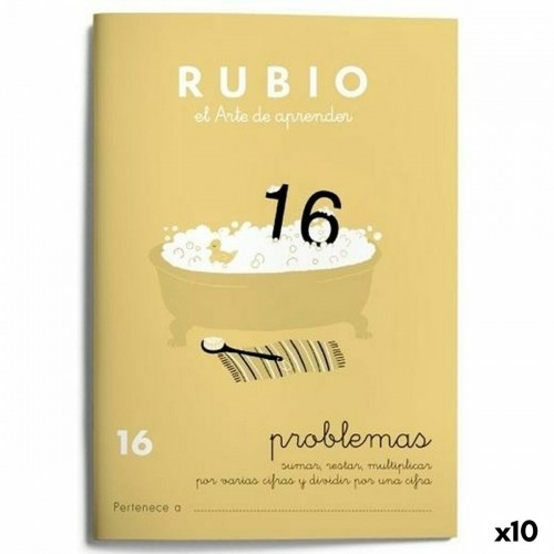 Maths exercise book Rubio Nº 16 A5 Spanish 20 Sheets (10 Units) image 1