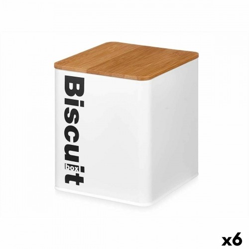 Biscuit and cake box White Metal 13,7 x 16,5 x 14 cm (6 Units) image 1