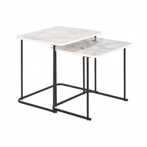 Set of 2 tables DKD Home Decor White Black 51 x 43 x 49 cm image 1