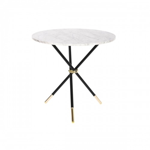 Вспомогательный стол DKD Home Decor Белый Чёрный Позолоченный Металл Деревянный MDF 80 x 80 x 76 cm image 1