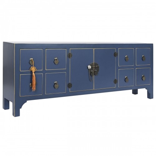 ТВ шкаф DKD Home Decor Синий Позолоченный Ель Деревянный MDF 130 x 24 x 51 cm image 1