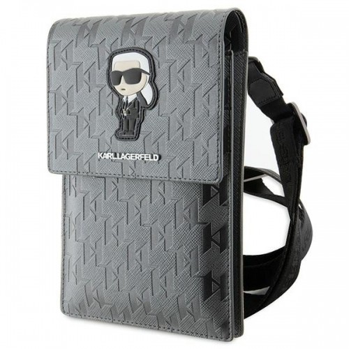 Karl Lagerfeld Torebka KLWBSAKHPKG srebrny|silver Saffiano Monogram Ikonik image 1