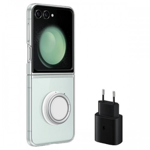 Чехол для телефона Samsung EF-XF73KKTEGWW Z Flip5 прозрачный Starter Pack + зарядное устройство TA800 image 1