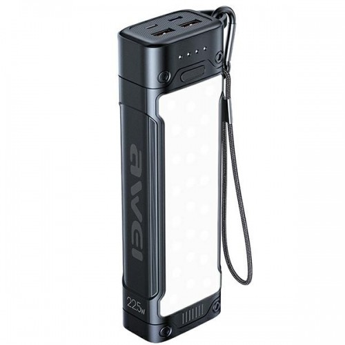 AWEI PowerBank P175K 20000mAh 22.5W czarny|black 2xUSB|PD + lampka LED image 1