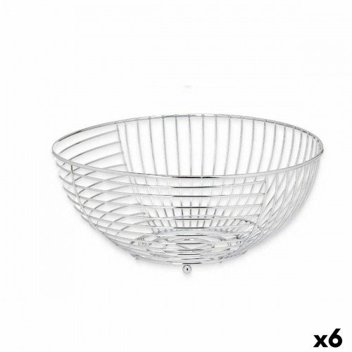 Fruit Bowl Silver Metal 28 x 12,7 x 28 cm (6 Units) image 1