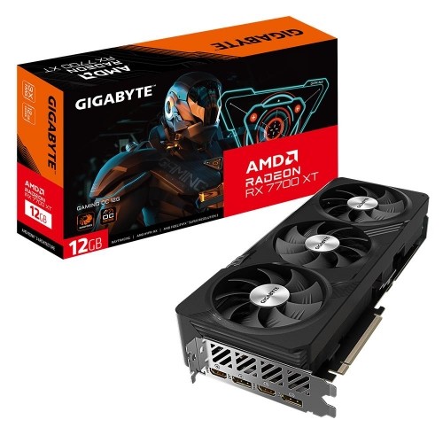 Graphics Card|GIGABYTE|AMD Radeon RX 7700 XT|12 GB|GDDR6|192 bit|PCIE 4.0 16x|2xHDMI|2xDisplayPort|GV-R77XTGAMINGOC-12GD image 1