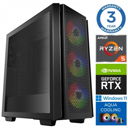 INTOP AQUA Ryzen 5 7600X 32GB DDR5 1TB SSD M.2 NVME RTX4060Ti 8GB WIN11Pro image 1