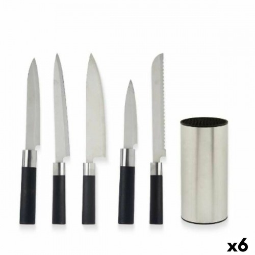 Kinvara Кухонные ножи с подставкой Чёрный Серебристый Нержавеющая сталь полиэтилен полипропилен ABS 11 x 35 x 11 cm (6 штук) image 1