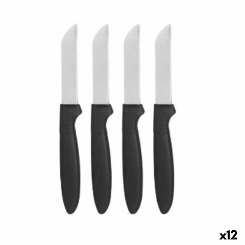 Peeler Knife Set Black Silver Stainless steel Plastic 17,2 cm (12 Units) image 1