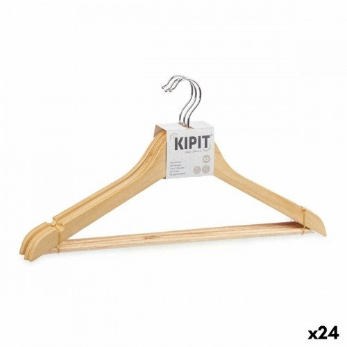 Kipit Apģērbu pakaramo komplekts 44,5 x 1,2 x 23 cm Brūns Koks Metāls (24 gb.) image 1