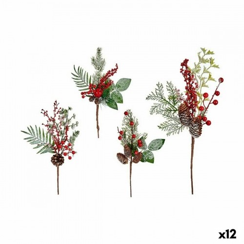 Branch Red fruits Brown Red Green Plastic 20 x 39 x 6 cm (12 Units) image 1
