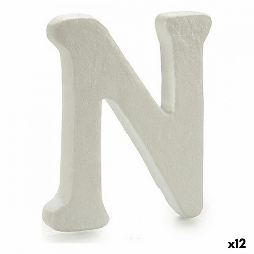 Letter N White polystyrene 1 x 15 x 13,5 cm (12 Units) image 1