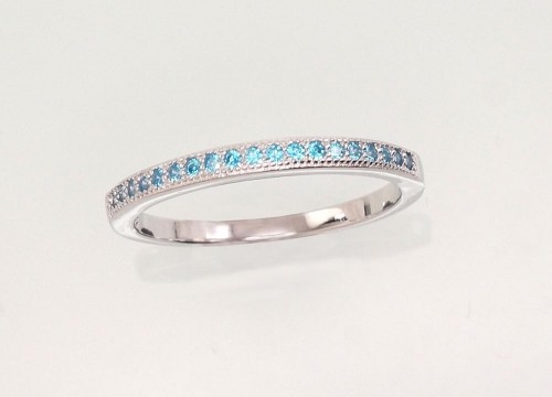 Серебряное кольцо #2101479(PRh-Gr)_CZ-AQ, Серебро 925°, родий (покрытие), Цирконы, Размер: 16.5, 1.6 гр. image 1