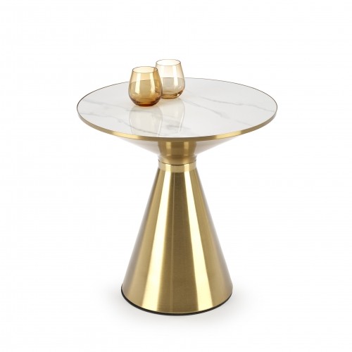 Halmar TRIBECA coffee table, white marble / gold image 1