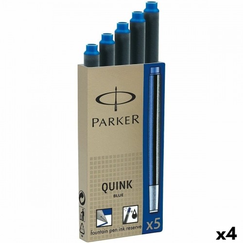 Tintes uzpilde Parker Quink Ink 5 Daudzums Zils 0,7 mm (4 gb.) image 1