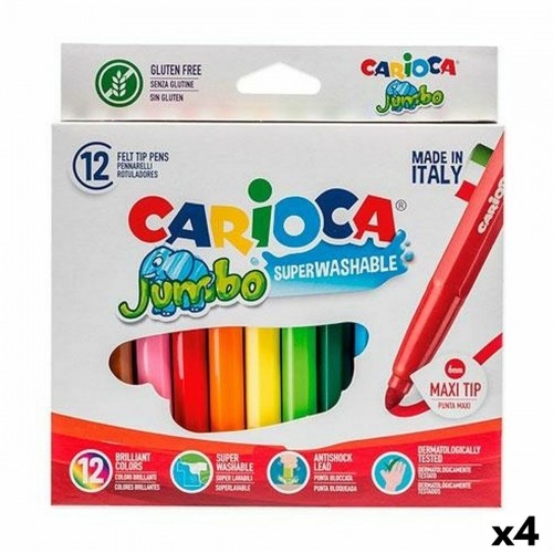 Set of Felt Tip Pens Carioca Jumbo 12 Pieces Multicolour (12 Pieces) (4 Units) image 1