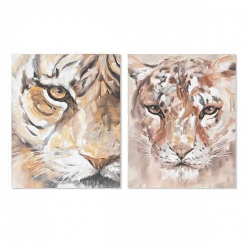 Painting Home ESPRIT Colonial Tiger 80 x 3,7 x 100 cm (2 Units) image 1