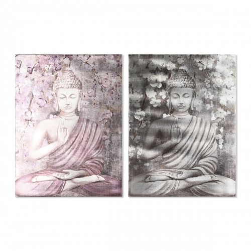 Painting Home ESPRIT Buddha Oriental 60 x 2,7 x 80 cm (2 Units) image 1