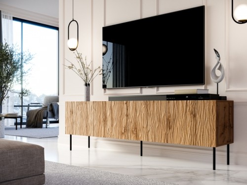 Halmar JUNGLE TV stand wotan oak mat/ black mat image 1