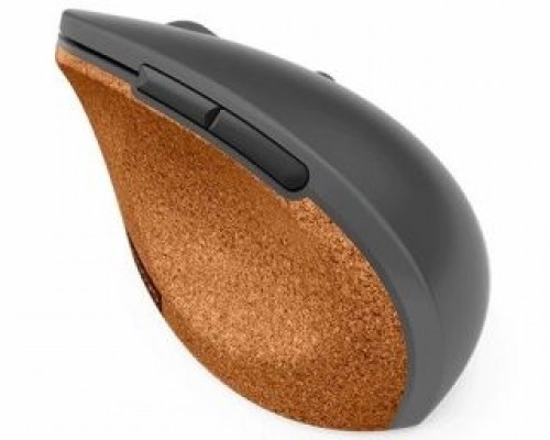 Lenovo  
         
       Go Wireless Vertical Mouse Wireless optical, Storm grey with natural cork, USB-A, 1 x AA batteries (included) image 1