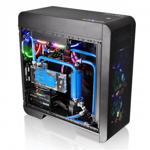 Блок полубашня ATX Galileo THERMALTAKE Core V71 Tempered Glass Edition Синий Чёрный image 1