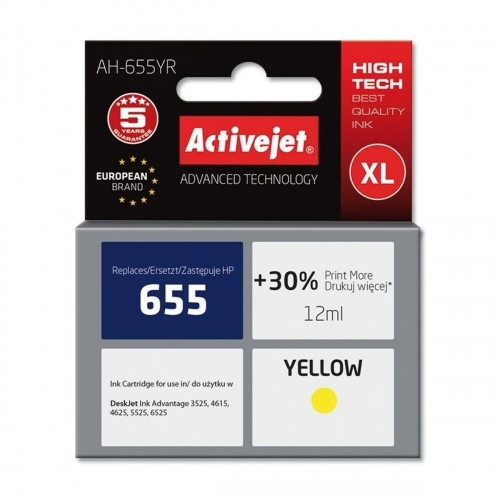 Original Ink Cartridge Activejet AH-655YR Yellow image 1