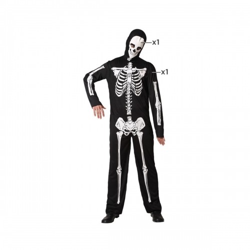 Bigbuy Carnival Маскарадные костюмы для взрослых Скелет Чёрный image 1