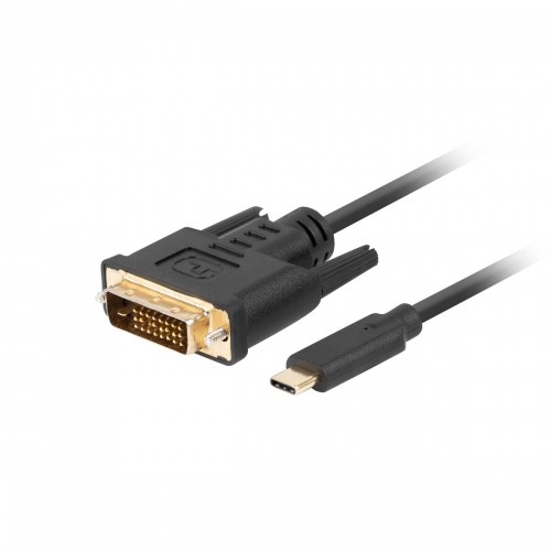 USB C uz DVI-D Kabelis Lanberg CA-CMDV-10CU-0005-BK Melns 500 cm image 1
