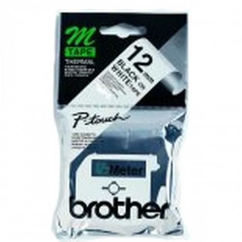 Ламинированная лента для фломастеров Brother MK231BZ Черный/Белый 12 mm image 1
