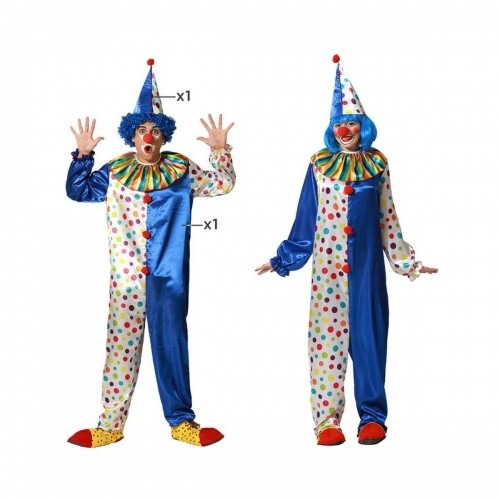 Costume for Adults Blue Male Clown image 1