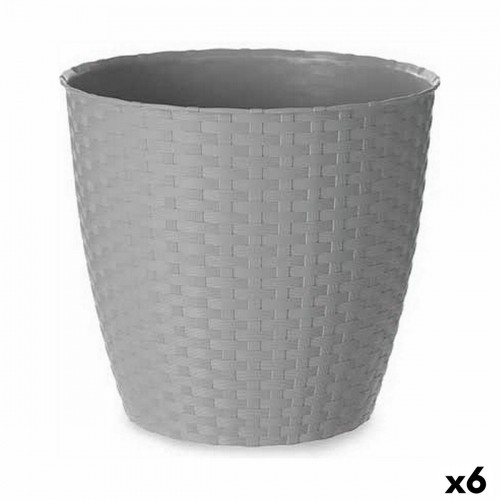 Plant pot Stefanplast Grey Plastic 24 x 22,3 x 24 cm (6 Units) image 1