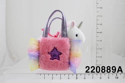 AURORA Fancy Pals Plīša vienradzis rozā somiņā 20 cm image 1