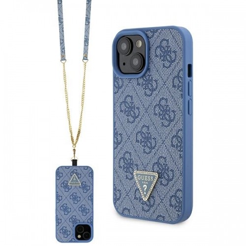 Guess GUHCP15SP4TDSCPB iPhone 15 6.1" niebieski|blue hardcase Crossbody 4G Metal Logo image 1