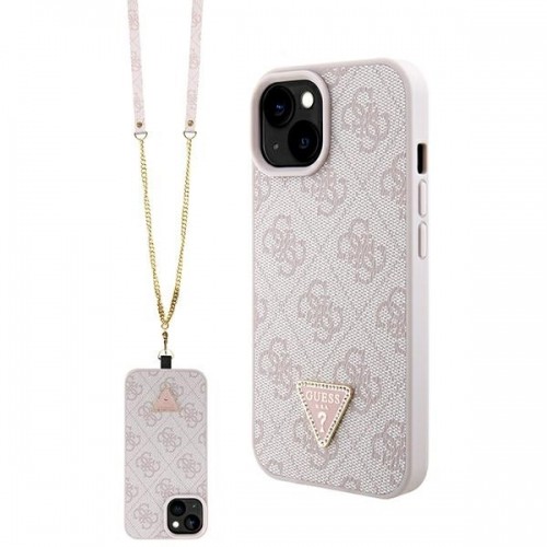 Guess GUHCP15MP4TDSCPP iPhone 15 Plus 6.7" różowy|pink hardcase Crossbody 4G Metal Logo image 1