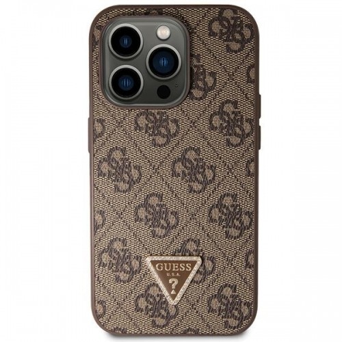 Guess GUHCP14XP4TDSCPW iPhone 14 Pro Max 6.7" brązowy|brown hardcase Crossbody 4G Metal Logo image 1