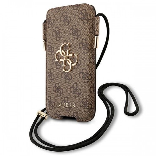 Guess Torebka na telefon GUHCP12L4GPSBR 6,7" brązowy|brown 4G Metal Logo image 1