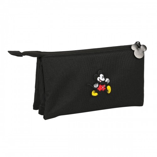 Тройной пенал Mickey Mouse Clubhouse Premium Чёрный (22 x 12 x 3 cm) image 1