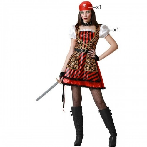 Costume for Adults Red Female Pirate image 1