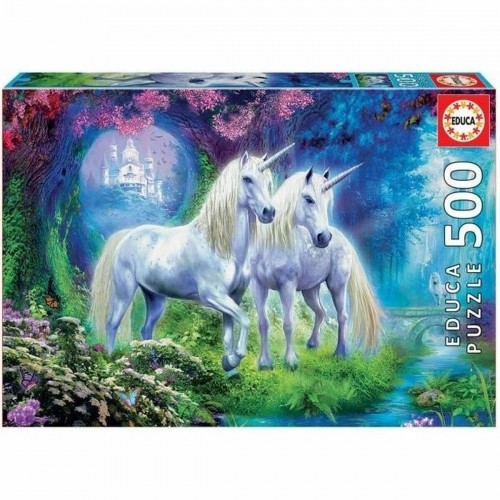 Головоломка Educa Unicorns In The Forest 500 Предметы 34 x 48 cm image 1