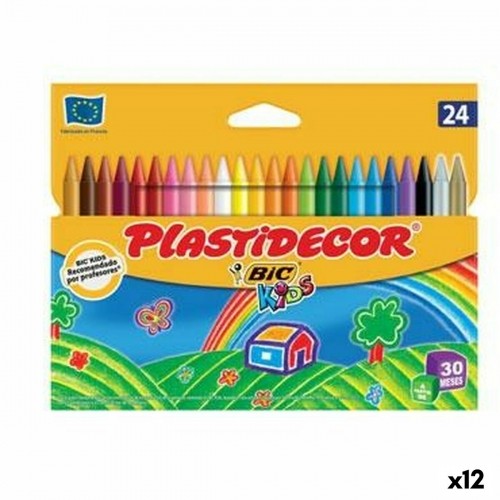 Krāsainie krītiņi Plastidecor Daudzkrāsains (12 gb.) image 1