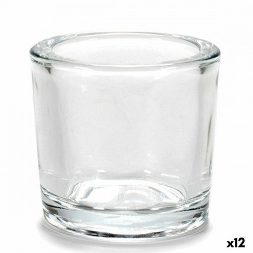 Gift Decor Svečturis Caurspīdīgs Stikls 6,5 x 6 x 6,5 cm (12 gb.) image 1